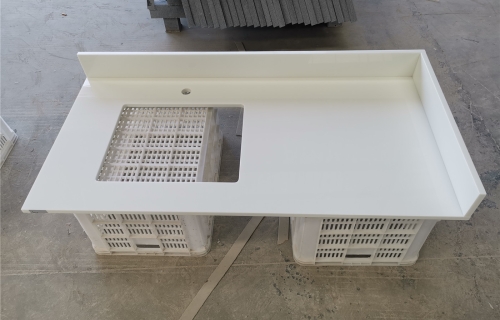 Pure White Nano Crystallized Glass Vanity